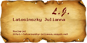 Latosinszky Julianna névjegykártya